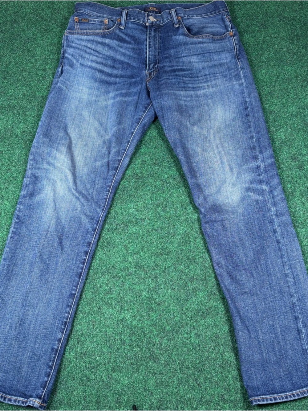 Polo Ralph Lauren Jeans Mens 34X40 Blue Hampton Relaxed Straight Denim Dark Wash